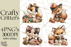 Crafty Fall Animals Clipart | Autumn Crafting Critters Product Image 1