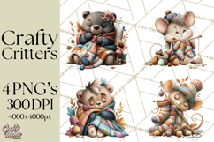 Crafty Fall Animals Clipart | Autumn Crafting Critters Product Image 1