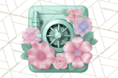 Girly Steampunk Clipart Pink Victorian Clockwork PNG Product Image 5