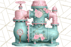 Girly Steampunk Clipart Pink Victorian Clockwork PNG Product Image 2