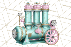 Girly Steampunk Clipart Pink Victorian Clockwork PNG Product Image 3