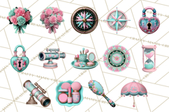 Girly Steampunk Clipart Pink Victorian Clockwork PNG Product Image 2