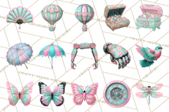 Girly Steampunk Clipart Pink Victorian Clockwork PNG Product Image 4