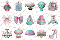 Girly Steampunk Clipart Pink Victorian Clockwork PNG Product Image 6