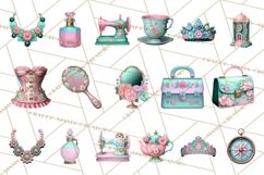 Girly Steampunk Clipart Pink Victorian Clockwork PNG Product Image 7