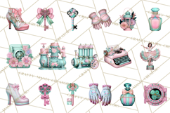 Girly Steampunk Clipart Pink Victorian Clockwork PNG Product Image 8