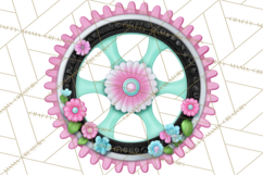 Girly Steampunk Clipart Pink Victorian Clockwork PNG Product Image 3