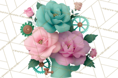 Girly Steampunk Clipart Pink Victorian Clockwork PNG Product Image 3
