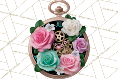 Girly Steampunk Clipart Pink Victorian Clockwork PNG Product Image 4