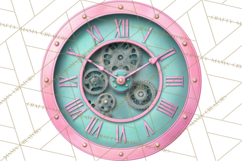 Girly Steampunk Clipart Pink Victorian Clockwork PNG Product Image 4