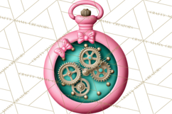 Girly Steampunk Clipart Pink Victorian Clockwork PNG Product Image 5
