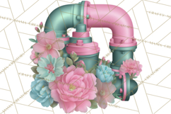 Girly Steampunk Clipart Pink Victorian Clockwork PNG Product Image 5
