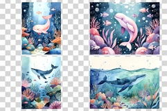 Underwater Digital Papers | Watercolor ocean sea coral fish Product Image 11