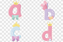 Cute Princess Font | Alphabet Letter Number Pink SVG EPS PNG Product Image 11
