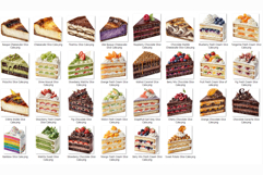 Slice Cake | Watercolor Sweet Bakery Dessert Fruit Chocolate Product Image 11