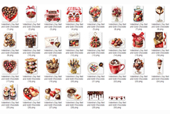 Valentine Day Red and Gold Chocolate | Watercolor dessert Product Image 11