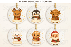 Personalized Kids Christmas Ornament PNG Bundle, Custom Name Product Image 1