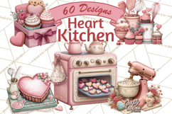Valentine Baking Clipart, Sweet Treats Clip Art PNG Product Image 1