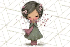 Breast Cancer Warrior Girls Clipart, Strength Beauty Product Image 2