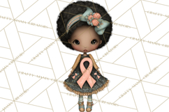 Breast Cancer Warrior Girls Clipart, Strength Beauty Product Image 3