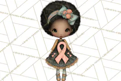 Breast Cancer Warrior Girls Clipart, Strength Beauty Product Image 3