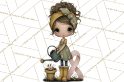 Breast Cancer Warrior Girls Clipart, Strength Beauty Product Image 5