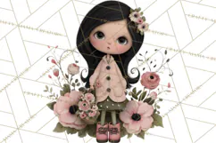 Breast Cancer Warrior Girls Clipart, Strength Beauty Product Image 3