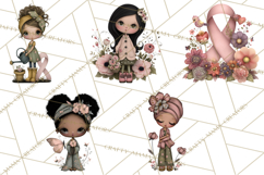 Breast Cancer Warrior Girls Clipart, Strength Beauty Product Image 9