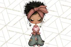Breast Cancer Warrior Girls Clipart, Strength Beauty Product Image 3