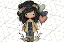 Breast Cancer Warrior Girls Clipart, Strength Beauty Product Image 4