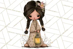 Breast Cancer Warrior Girls Clipart, Strength Beauty Product Image 3