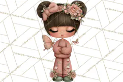 Breast Cancer Warrior Girls Clipart, Strength Beauty Product Image 5