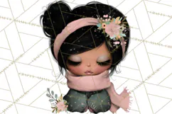 Breast Cancer Warrior Girls Clipart, Strength Beauty Product Image 3