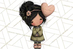 Breast Cancer Warrior Girls Clipart, Strength Beauty Product Image 5