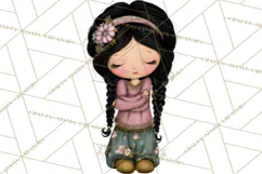 Breast Cancer Warrior Girls Clipart, Strength Beauty Product Image 3