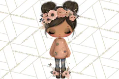 Breast Cancer Warrior Girls Clipart, Strength Beauty Product Image 5