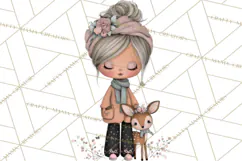 Breast Cancer Warrior Girls Clipart, Strength Beauty Product Image 3