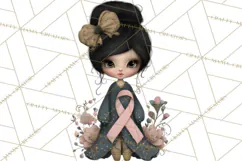 Breast Cancer Warrior Girls Clipart, Strength Beauty Product Image 4