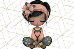 Breast Cancer Warrior Girls Clipart, Strength Beauty Product Image 3