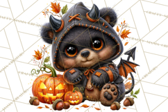 Spooky Fall Forest Woodland Halloween Animals PNG Product Image 2