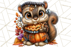 Spooky Fall Forest Woodland Halloween Animals PNG Product Image 4