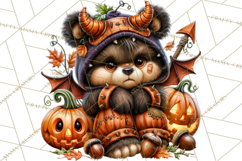 Spooky Fall Forest Woodland Halloween Animals PNG Product Image 3