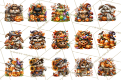 Spooky Fall Forest Woodland Halloween Animals PNG Product Image 3