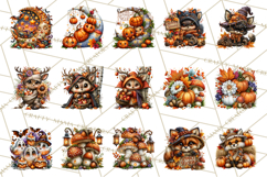 Spooky Fall Forest Woodland Halloween Animals PNG Product Image 4