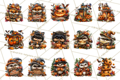 Spooky Fall Forest Woodland Halloween Animals PNG Product Image 5
