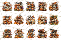 Spooky Fall Forest Woodland Halloween Animals PNG Product Image 6