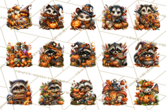 Spooky Fall Forest Woodland Halloween Animals PNG Product Image 7