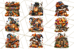Spooky Fall Forest Woodland Halloween Animals PNG Product Image 9