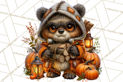 Spooky Fall Forest Woodland Halloween Animals PNG Product Image 5