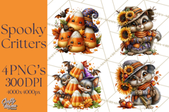 Spooky Fall Forest Woodland Halloween Animals PNG Product Image 1